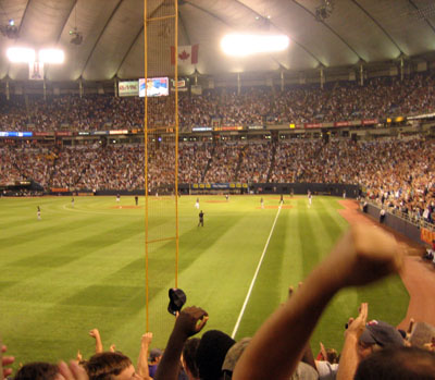 Fans Celebrate a Homerun at the Metrodome